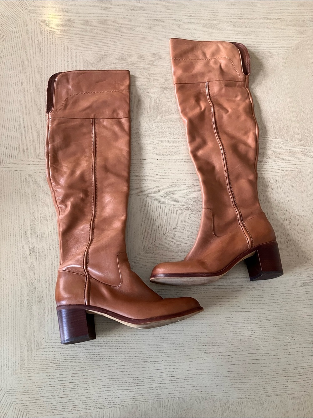 Sam Edelman JOPLIN Over-the-Knee Leather Riding Boots in Cognac Size 9.5M - Picture 3 of 12